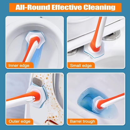 JEHONN Disposable Toilet Brush with 48 Wand Cleaner Refills, Wall Mounted Toilet Bowl Brush Holder Set, Bathroom Cleaning System for Sink Bathtub Wash Basin (Blue)
