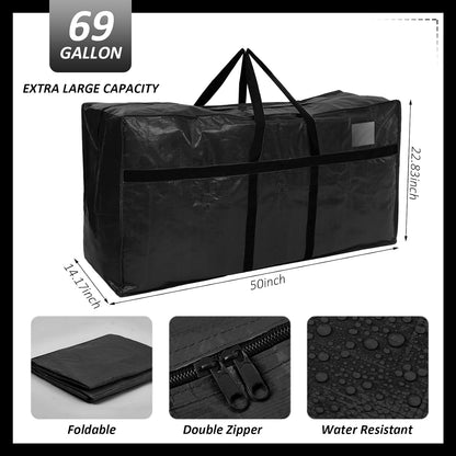 Windyun 4 Pack 57 Gallon Extra Large Moving Bags XXL Heavy Duty Storage Bag with Strong Zipper Handle Jumbo Big Tote Box Foldable for College Dorm Travel Clothes Duffle Blanket Pillow(Red)