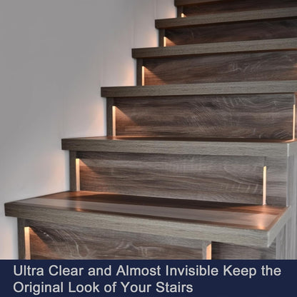 Anti Slip Tape with Glow in Dark Stripe for Stairs, 6”x35ft, Grip Tape for Stairs Steps for Outdoor/Indoor, Waterproof Non Slip Strips for Stair Treads, High Traction, Easy Install