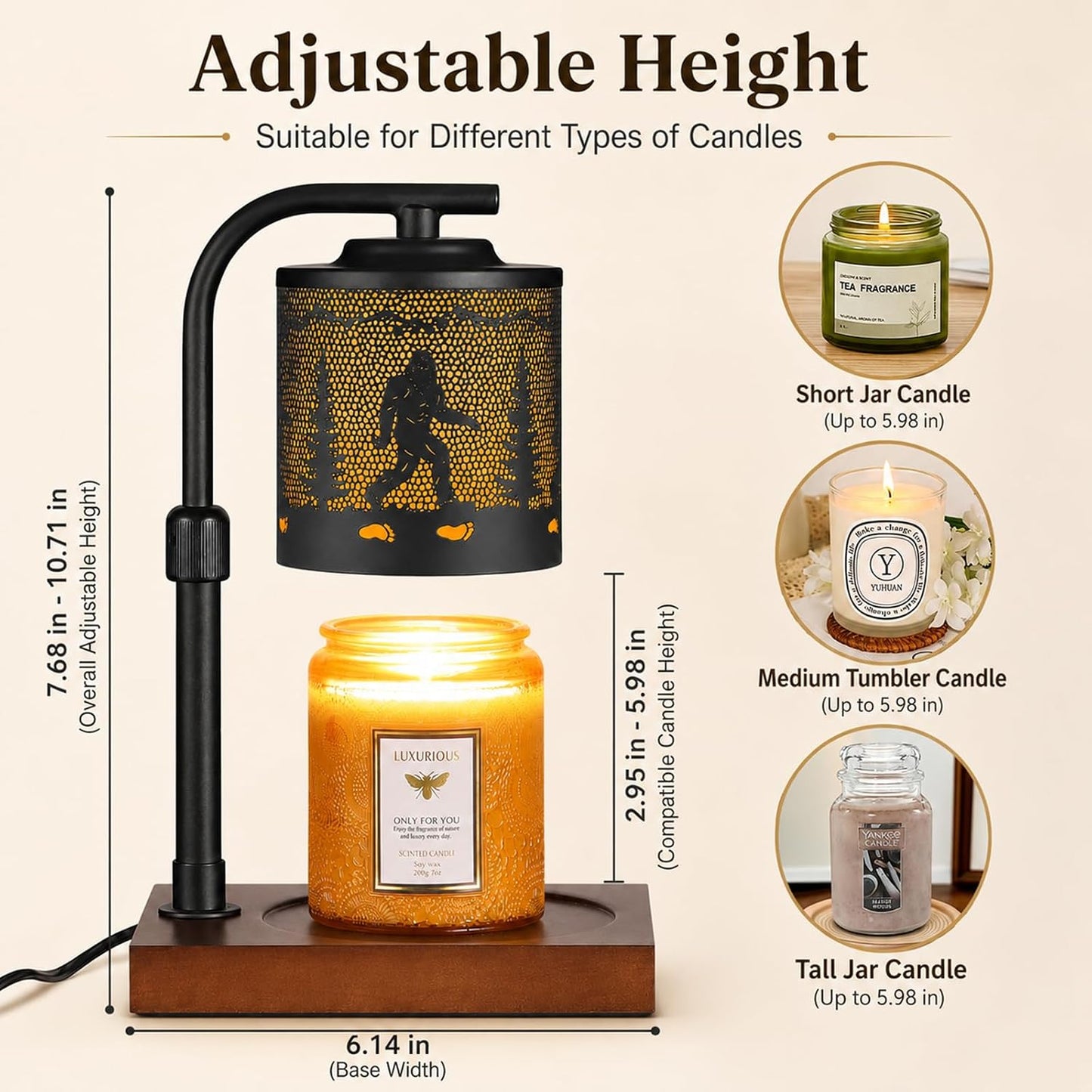 mocosa Candle Warmer Lamp with Adjustable Height Dimmable for New Home Decor Electric Candle Warmer for Jar Candles Birthday Gifts for Women Mom(Hummingbird)