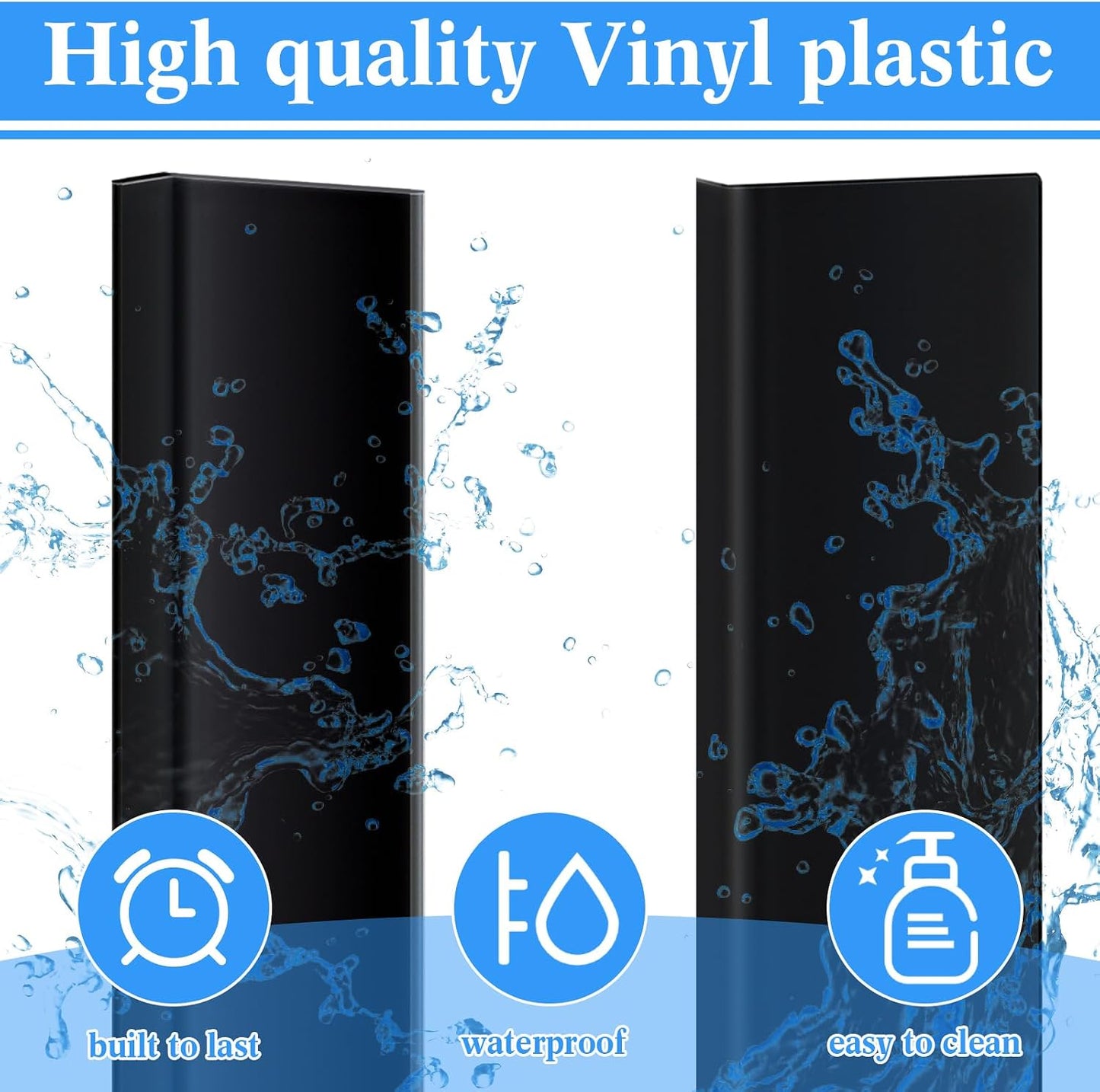 Sasylvia 10 Pcs Wall Corner Protector Guards, Vinyl 3/4 x 48 Inches Corner Trim Molding, Avoid Scratching Scuffs, Ease Install and Cleaning for Door Countertop Furniture Cabinet Protection, Clear