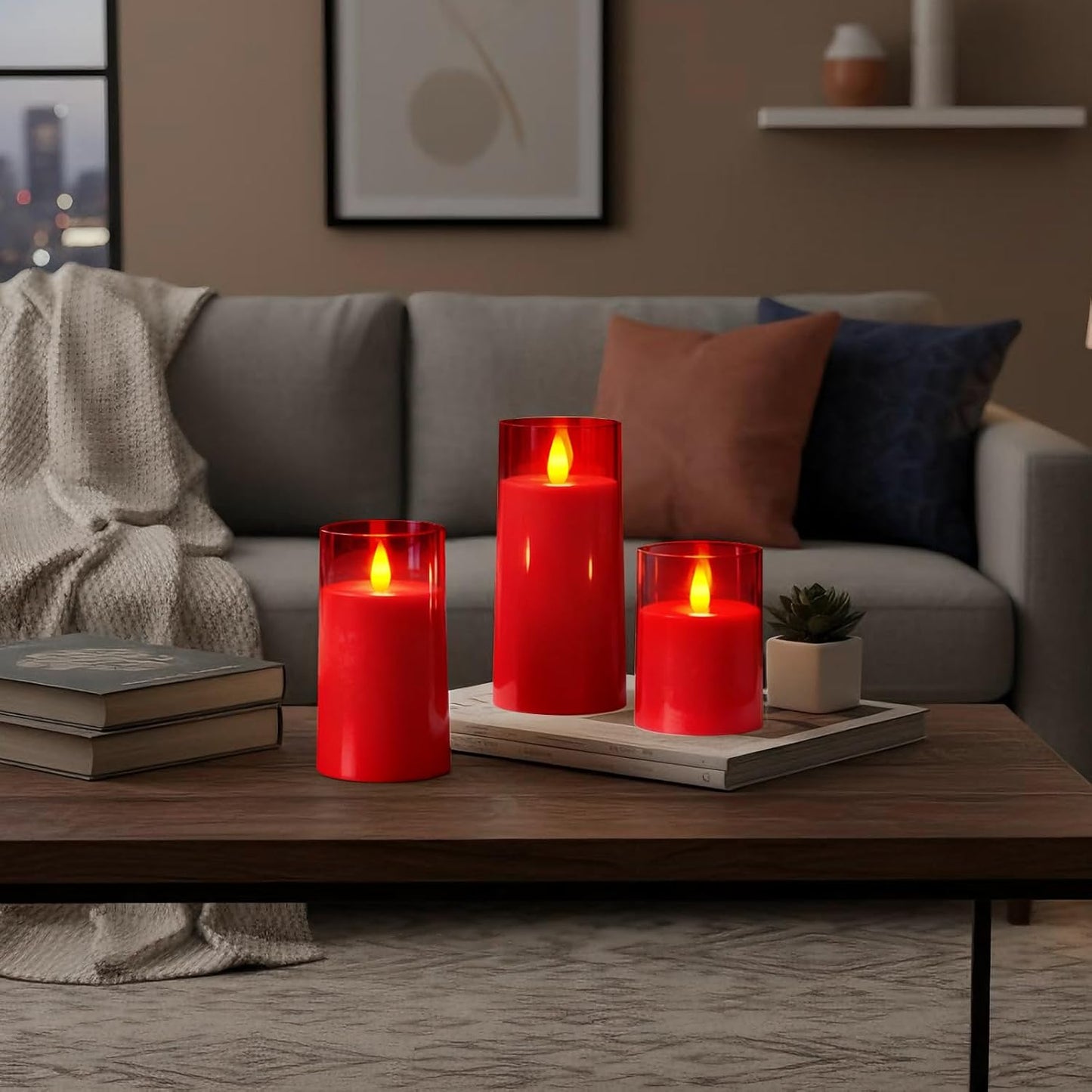 Raycare Flameless Electronic Pillar Candles with Remote Control and Timer- Battery Operated Realistic Flickering LED Fake Candle for Home, Wedding, Valentine's Day, Decor,White,Set of 2(3"x6"6")