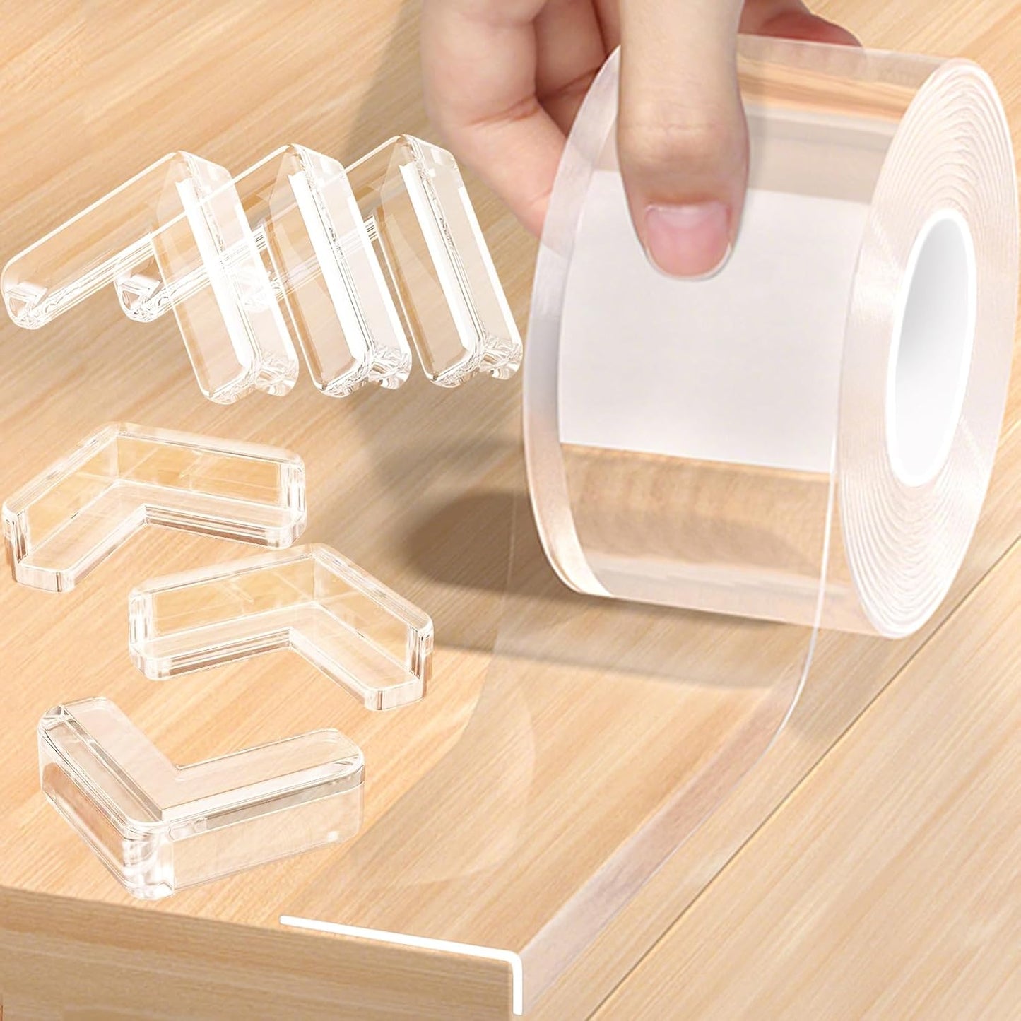 Corner Protectors Baby Proofing,2 in x 6.6ft Clear Edge Protector Strip,Furniture Corner Guards,Cabinets,Tables and Window Sill Sharp Corner Safety Bumpers
