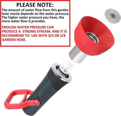 STYDDI Industrial Fireman's Garden Hose Nozzle High Flow, Professional High Volume Classic Fireman Style Spray Nozzle, Heavy Duty Adjustable Twist Hose Nozzle with Large Shut-off Handle, 250 PSI