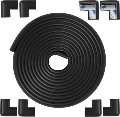 Foam Corner Protector Edge and Corner Guard, with 12.5 feet Length Foam Safety Bumpers, Baby Proofing Safety Table Corner Protectors (Coffee 12.5ft)