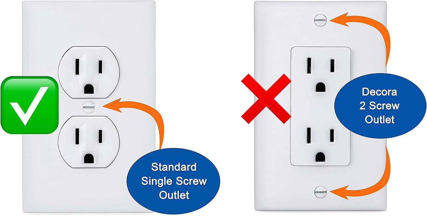 Safety Innovations Self-Closing Babyproof Outlet Covers - (For Center Screw Outlets Only) An Alternative To Wall Socket Plugs for Child Proofing, (12-Pack), (1-Screw), (White) White)