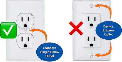 Safety Innovations Self-Closing Babyproof Outlet Covers - (For Center Screw Outlets Only) An Alternative To Wall Socket Plugs for Child Proofing, (12-Pack), (1-Screw), (White) White)