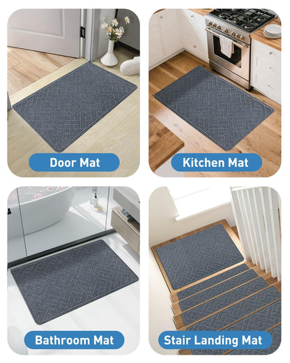 Non Slip Stair Treads for Wooden Steps,15 Pack 8" X 30" Stairs Carpet Treads Indoor with Reusable Peel and Stick Adhesive for Kids Elders and Pets