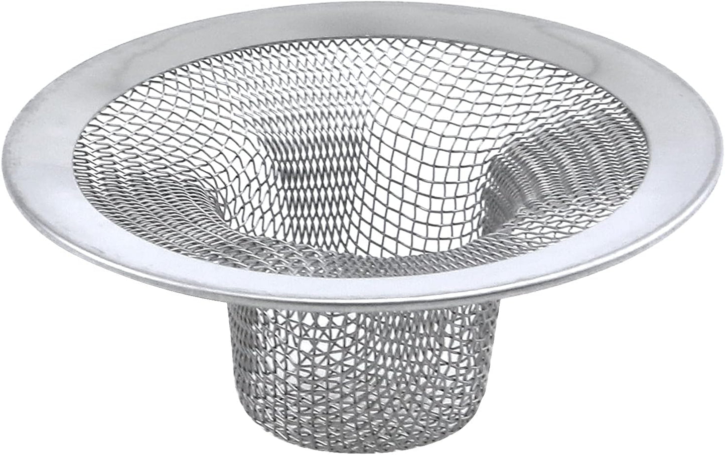 Antrader Kitchen Sink Strainer, 2Pcs Stainless Steel 2-Inch Diameter Mesh Round Filter Bathroom Bathtub Wash Basin Garbage Disposal Basket Filter