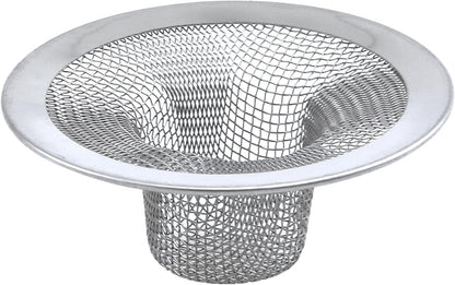 Antrader Kitchen Sink Strainer, 2Pcs Stainless Steel 2-Inch Diameter Mesh Round Filter Bathroom Bathtub Wash Basin Garbage Disposal Basket Filter