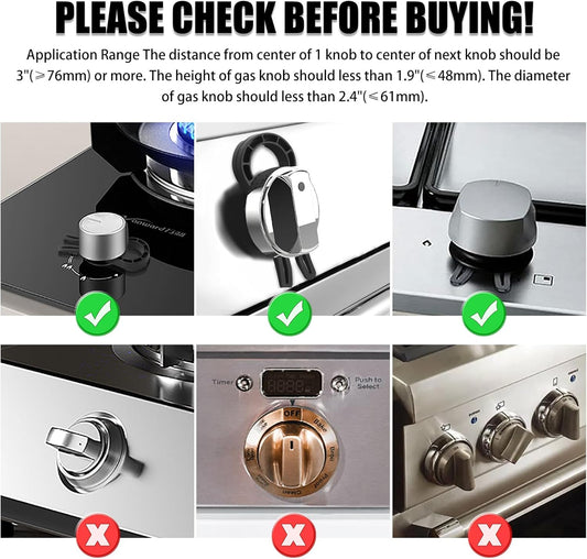 Stove Knob Safety Locks – Gas Stove Oven Knob Safety Covers –Child and Pets Proofing Locks (5 Pack) Black