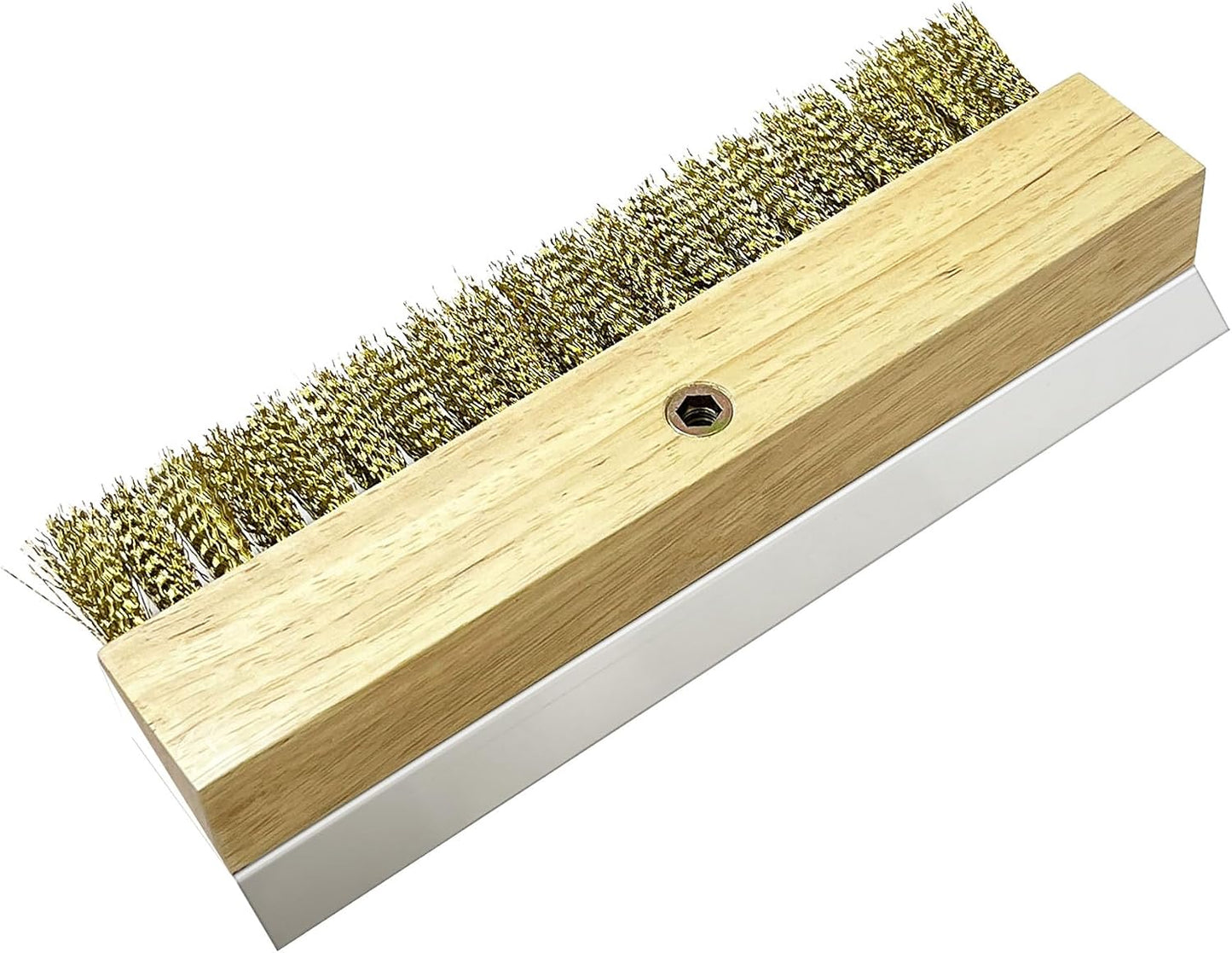 Pizza Oven Brush 7 Inch Brass Bristles Replacement Brush Head and Scraper
