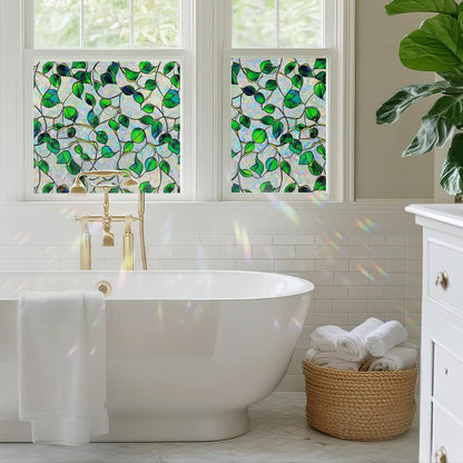 SOMWISE Frosted Glass Window Film, Heat Insulation, UV Block, Anti-Glare, One Way Privacy Tint, Static Cling for Home Bathroom Door, Renter Friendly, Day & Night Privacy