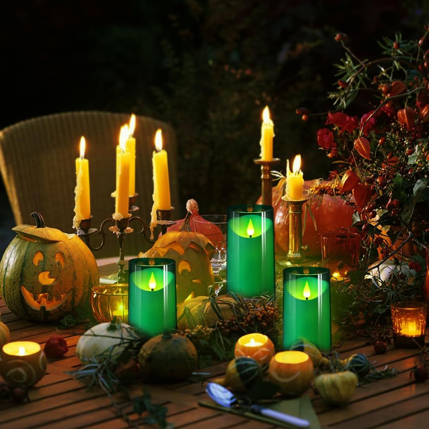 NURADA Flameless Candles with Remote Timer - Glass Real Wax 3D Wick LED Pillar Votive Candle Set Battery Operated Flickering Light for Home Christmas Decoration - White 3 Pack