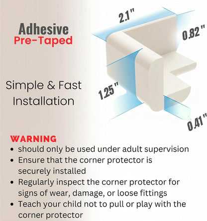 Soft Foam Corner Protectors for Baby, Bed Frame Corner Guards, Sharp Edge Desk Furniture Safety Cover Bumpers for Kids, Adhesive Pre-Taped Rubber Padding Cushion (Black, 4 Pack)