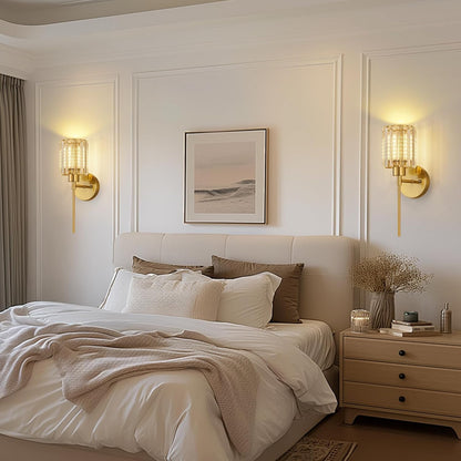 Crystal Battery Operated Wall Sconces, Brushed Gold Rechargeable Wireless Wall Sconce Lights with Dimmable Bulbs and Remote, 12 Colors and 3CCT Dimmable Crystal Lamps for Living Bedroom, 3000~6000K