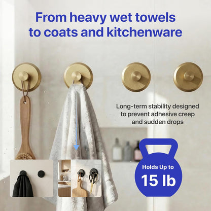 HOME SO Suction Cup Hooks for Shower & Bathroom Towel Holder 2-Pack – Suction Cups Hooks for Hanging Towels, Robes, & Coats - Tiles, Glass Door or Mirror – Shower Hooks & Towel Hooks Organizer - Black