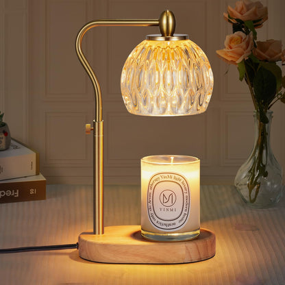 Candle Lamp with Timer & Dimmer - Height Adjustable for Scented Candles, with 2 * 50W Bulbs - Home Decor Gift for Mothers Day (Black)