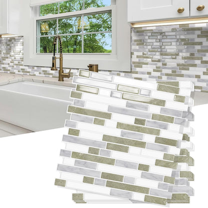 10 Sheets Thick Peel and Stick Kitchen Backsplash Tiles | 3D Waterproof Self Adhesive Wall Tile Stick on Backsplash for Kitchen,Bathroom and Fireplace(Pink,12"×12")