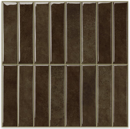 MORCART Peel and Stick Backsplash, 10 Sheets of 11.8"x11.8" - 3D Adhesive Waterproof Wall Tiles for Kitchen, Bathroom, Living Room, Subway Tiles, Gray-Apricot