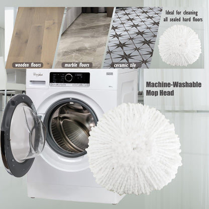 4 Pack Spin Mop Replacement Heads Microfiber Mop Refills Compatible with 2 Tank System Replace Head Safe for Cleaning All Hard-surfaced Floors Includes 1 Extra Mop Replacement Base