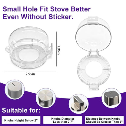 Stove Knob Covers for Child Safety, 5 Pack White Gas Stove Protector, Baby Proof Kitchen Knob Guards, Heat Resistant Clear Stove Knob Covers, Easy Install Universal Design