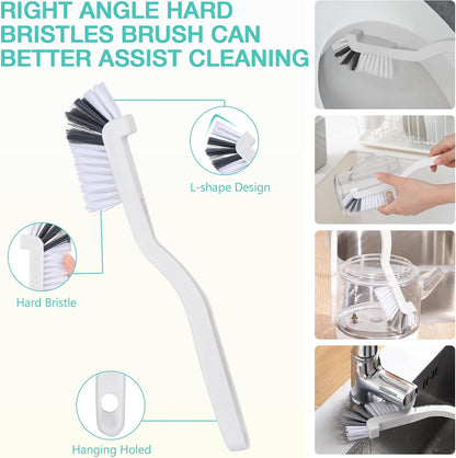 Tedmax 12PCS Grout Brush Set, Hard Bristle Crevice & Baseboard Tool | Crevice cleaning tool designed to reach tight spaces between tiles, sinks, cabinets and baseboards with ease.