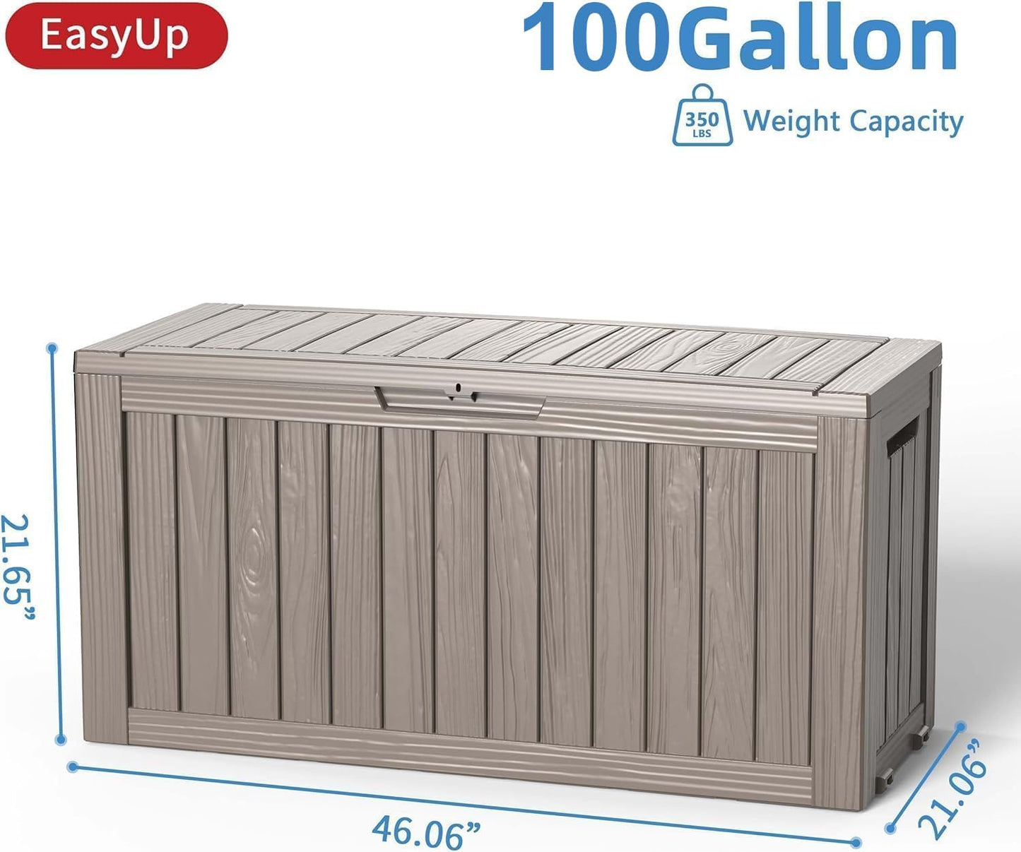 EasyUp 33 Gallon Resin Deck Box Waterproof, UV Resistant Outdoor Storage Box for Delivery, Porch, Patio and Garden, Stripe Black