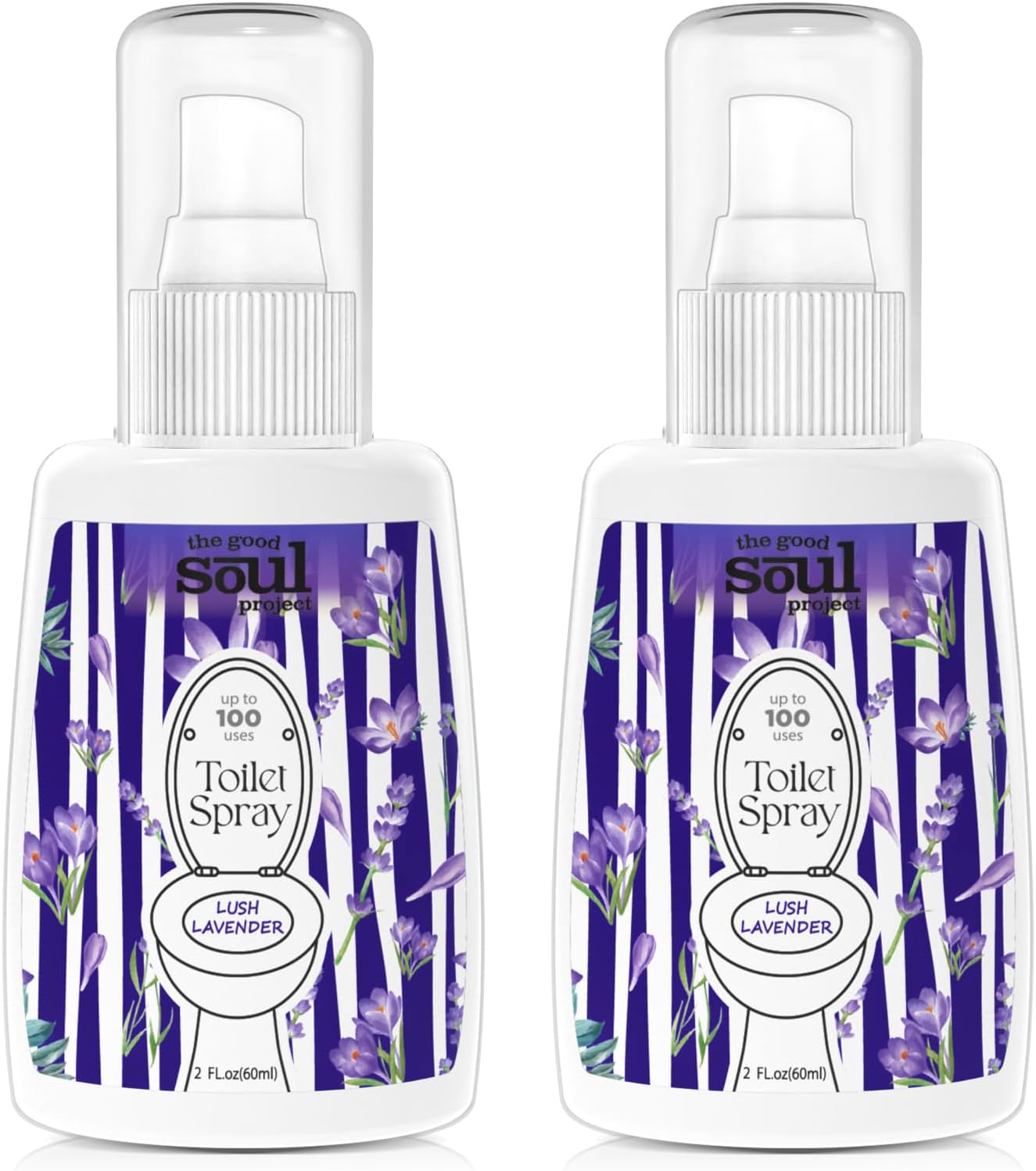 THE GOOD SOUL PROJECT Toilet Spray for Poop, Fresh Citrus, Bathroom Spray Odor Eliminator, 2Fl Oz 2 Pack