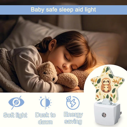 Lavender Butterfly Nightlight,Summer Flowers Star Night Lights Plug into Wall Decorations for Bedroom Bathroom,Dusk to Dawn Sensor Kitchen Hallway Stairs Energy Efficient Desk Lamp