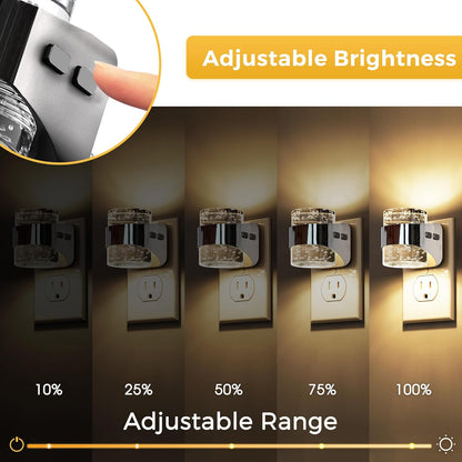 L LOHAS LED Night Light, Bubble Night Lights Plug into Wall,2 Pack 3000K/4000k/5000K Adjustable Color Temperature Night Light,Dimmable Nightlights with Dusk to Dawn Sensor for Rooms Bathroom Hallway