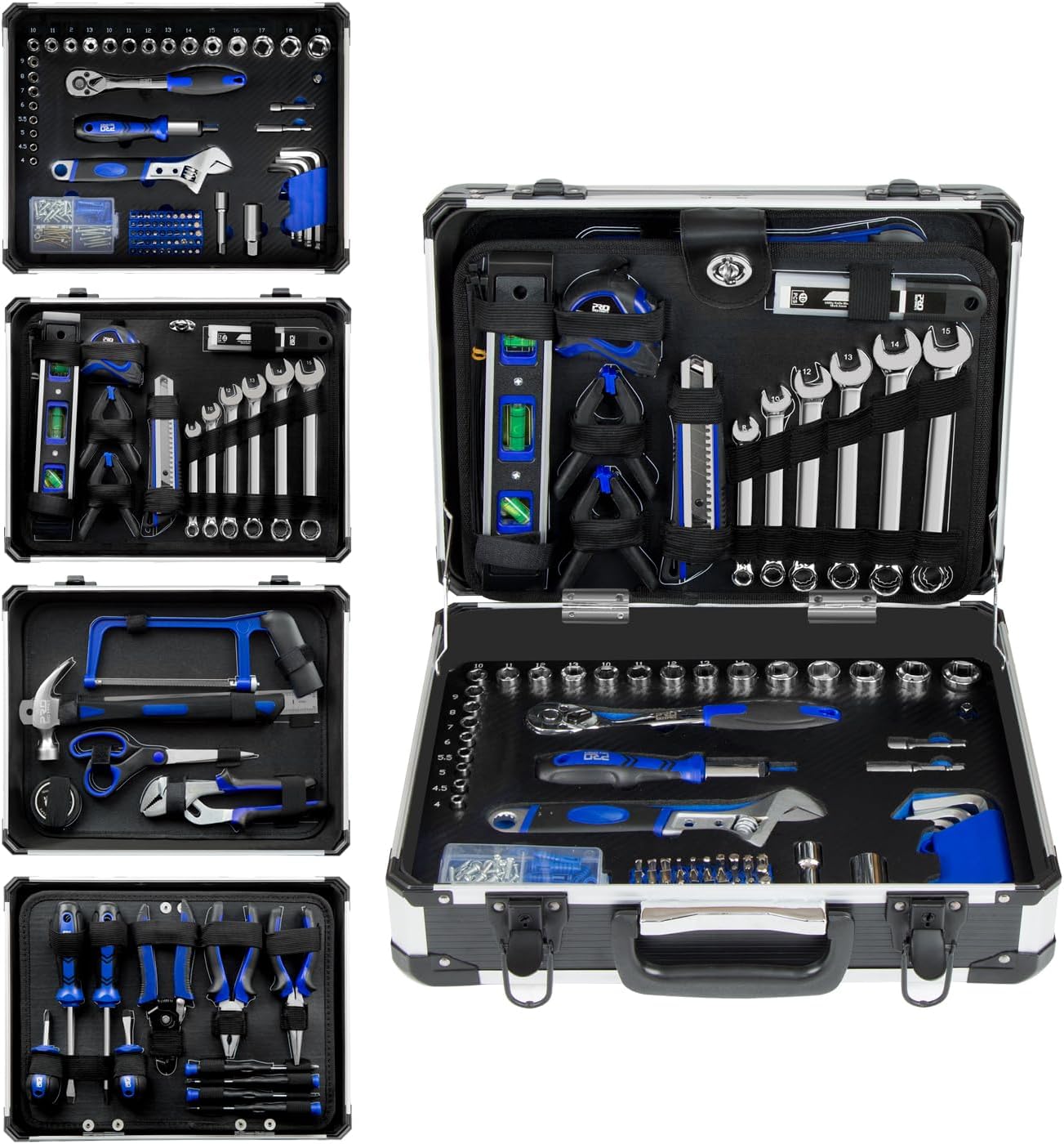 Prostormer 259-Piece Household Hand Tool Set | Complete ToolKit with Heavy Duty Aluminium Tool Box for Home/ Car/ Garage/ Mechanics