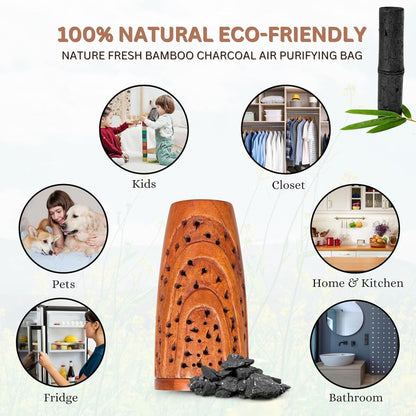 Activated Charcoal Bag | Odor Absorber | Bamboo Charcoal Air Purifying Bag | Natural Deodorizer for Home Kitchen Bathroom | Closet Freshener | Removes Smell & Moisture (Medium)