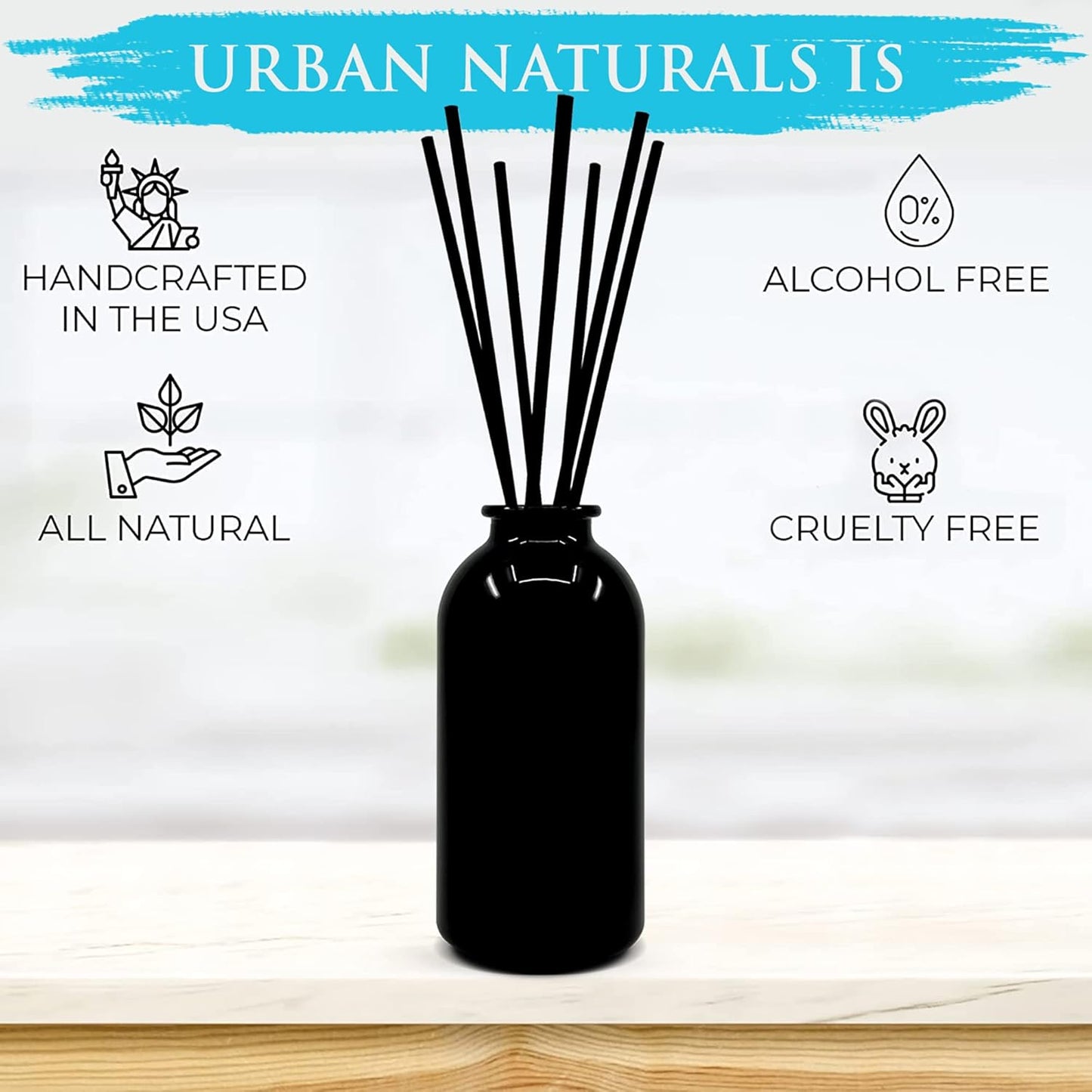 Urban Naturals Smoked Vanilla Reed Diffuser Set with Vanilla Bean, Sandalwood & Leather | Made in the USA - Colors C