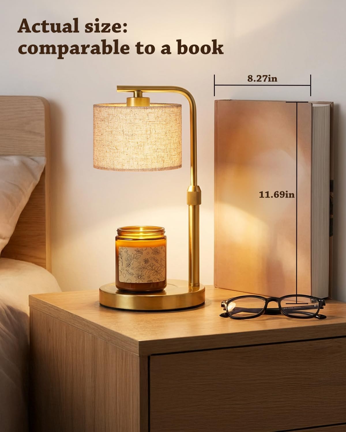 Candle Warmer Lamp with Timer Dimmer, Height Adjustable Modern Farmhouse Candle Warmer, Electric Candle Lamp Warmer with 2 Bulbs, Birthday Gifts for Women Mom, Gift for Home Decor