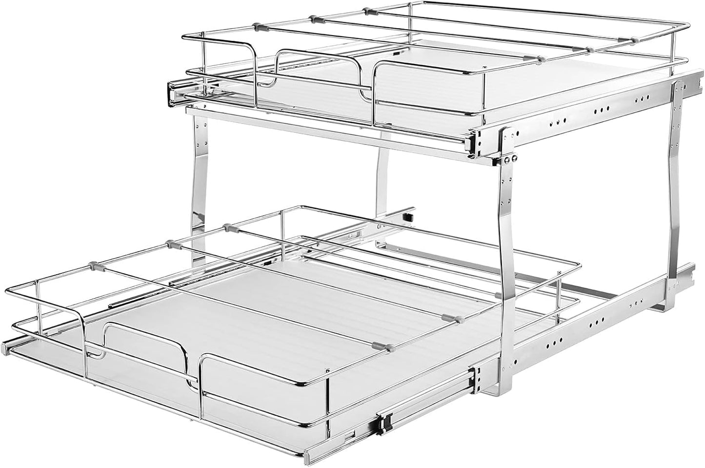VEVOR Pull Out Cabinet Organizer, 12"W x 21"Dx15.2"H Heavy Duty Slide Out Pantry Shelves, Chrome-Plated Steel Roll Out Drawers for Home,13.5"Wx22"Dx19"H Inside Kitchen Cabinet, Bathroom, Under Sink