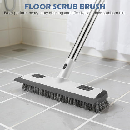 SetSail Tile Tub Scrubber Brush 3-in-1 Shower Scrubber with 52-inch Adjustable Long Handle Shower Cleaner Brush and 3 Detachable Replacement Brush Heads for Cleaning Bathroom Kitchen Walls Tub Tile