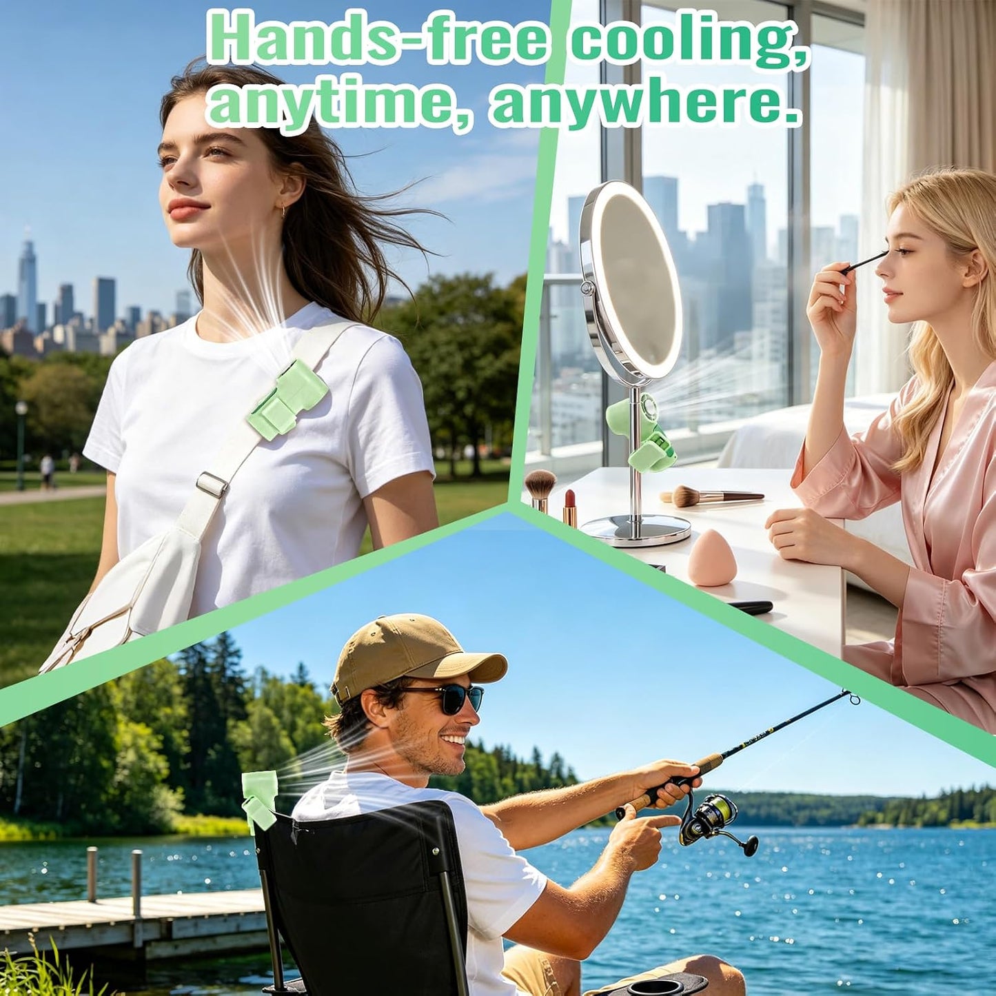 Clip-On Portable Fan Rechargeable Personal Handheld Mini Fan with LED Display Stroller Fan 360° Rotatable Small Bladeless Fan Clip on for Shirt 6-Speed For Outdoor & Travel & Office