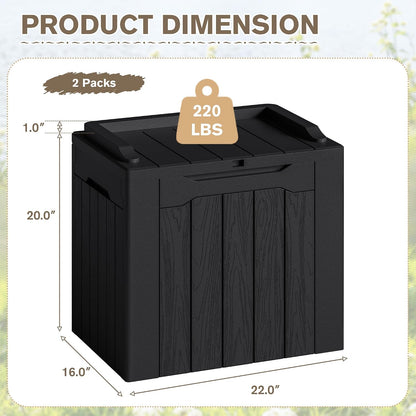 JUMMICO 31 Gallon Resin Deck Box Waterproof Indoor Outdoor Storage Boxes for Patio Furniture Cushions and Garden Tools (Brown)