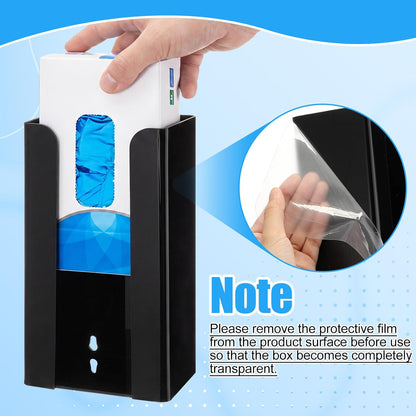 Weysat 2 Pcs Acrylic Glove Box Holder Dispenser Glove Holder for Wall Mount Acrylic Rack Wall Floating Mask Dispenser for Medical Latex Rubber Disposable Mitten Boxes(Clear,Horizontal Style)