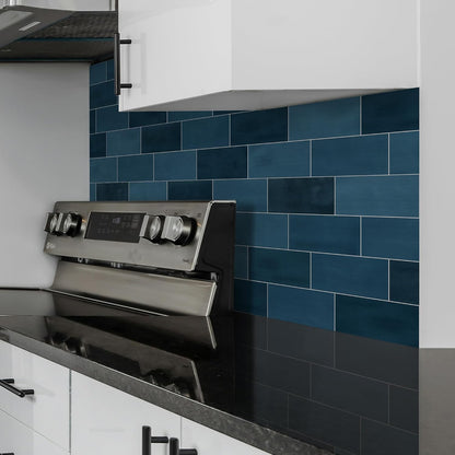 SUNWINGS 100-Sheet Subway Peel and Stick Backsplash Tile, 6" x 3" White Mixed Stone Composite Handmade Looks Self Adhesive Waterproof Wall Tile, Stick on Tiles for Kitchen Bathroom Shower Fireplace