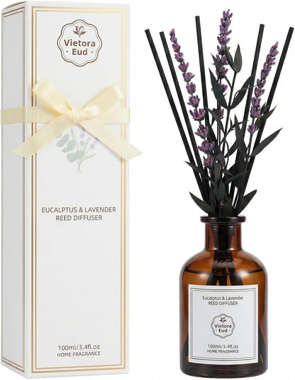 Luxury Hotel Scent Reed Diffuser 100ml (3.38oz) | No.1898 Hotel Collection Diffuser Oil Inspired by Ritz Carlton | Home, Bathroom & Office Decor | Long-Lasting Room Freshener Gift Set
