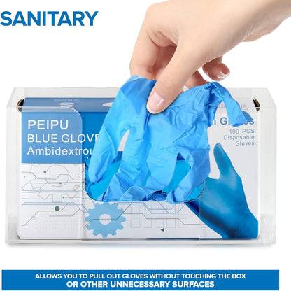 Stock Your Home Triple Acrylic Gloves Dispenser, Tissue Box Shelf, Glove Holder Wall Mount, For Kitchen, Cleaning Closet, Lab, Exam, Office