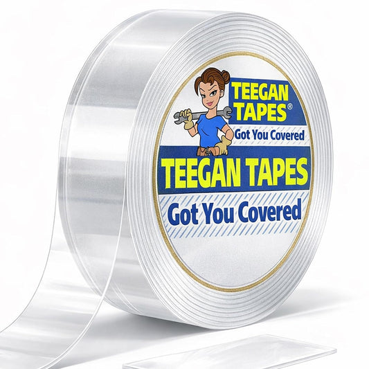 Gaffer Power Space Tape | Ultra Strong Double-Sided Nano Adhesive | Heavy-Duty, Removable & Clear for Walls, Crafts, Carpets & More | 16 Ft