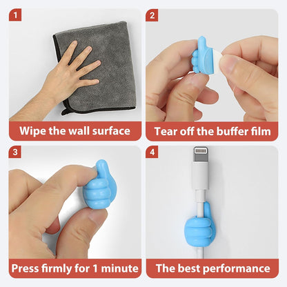 36Pcs Creative Thumbs Up Wall Hooks,Self Adhesive Thumb Cable Organizer Clips,Cute & Fun Cord Cable Clips,Applicable to Kitchen,Bathroom, Bedroom, Office and Other scenarios