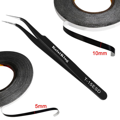 Kaisiking 2mm LCD Repair Tape for Phone Screen, Adhesive Tape with 1 Tweezers for Cell Phone, iPad, Tablets, Laptops, Camera