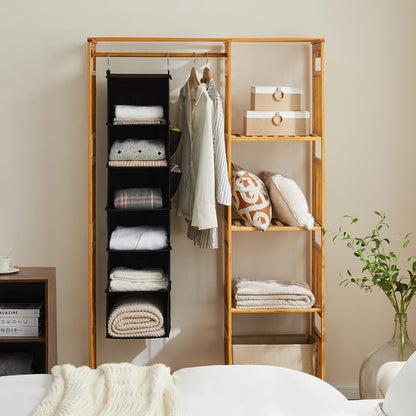 YOUDENOVA Hanging Closet Organizer, 6-Shelf Closet Hanging Storage Shelves, 2 Packs, Grey