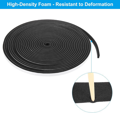 PATIKIL Weather Stripping Door Seal Strip, 3/8 Inch x 1/4 Inch x 32 Ft Self Adhesive Soundproof High Density Foam Tape Insulation for Door Window Air Conditioning, White - Colors B