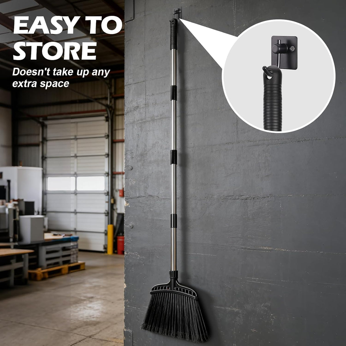 Outdoor Broom,Masthome Heavy Duty Broom,56" Brooms for Sweeping Outdoor,Angle Commercial Brooms with Hard Bristles, for Kitchen Home Office Garage Courtyard Lobby Lawn Concrete