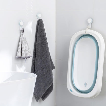 TAILI Suction Cup Razor Holder in Shower 2 Pack, Towel, Loofah, Shaver Holder for Bathroom Wall, Powerful Suction Cup Shower Hooks, Easy to Install and Reuse, White